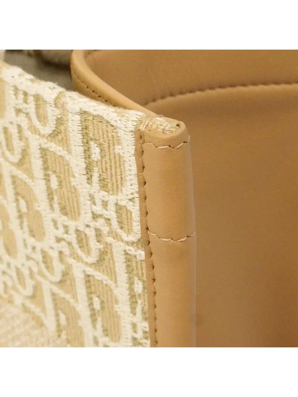 Dior Tote Oblique Book Canvas Leather Beige Gold 2-Way